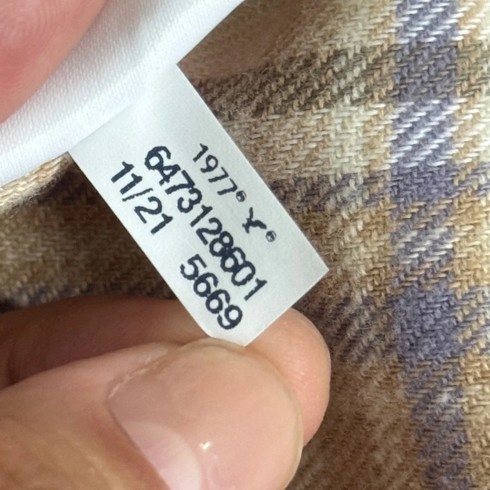 American Eagle Men’s XXXL Super Soft Tan 100% Cotton Plaid Flannel Shirt